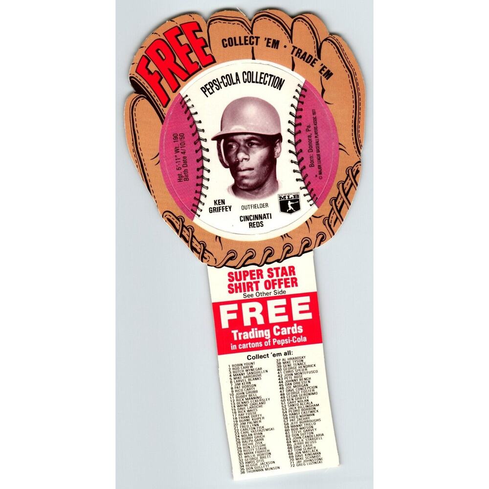 Pepsi-Cola Baseball Trading Card 1977 Ken Griffey Cincinnati Reds MLB Trade